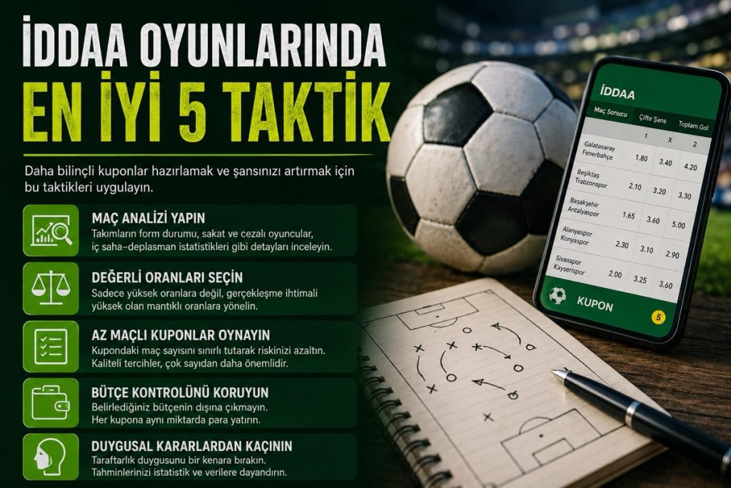 İddaa Oyunlarında En İyi 5 Taktik Kurali